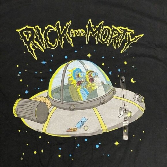 RICK AND MORTY T-Shirt Men's Large SPACE SHIP Tee Adult Swim Ripple Junction - Picture 6 of 7
